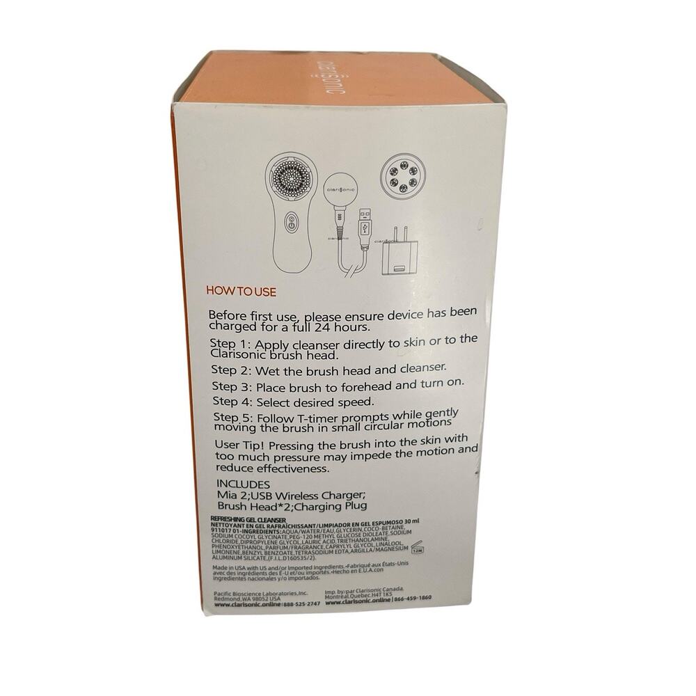 New Clarisonic Mia 2 Sonic Skin Cleansing System Pink Sealed - Picture 2 of 9